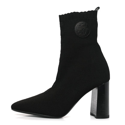Hermes Knit Calfskin Volver 90 Ankle Boots 41 Black 1 of 6