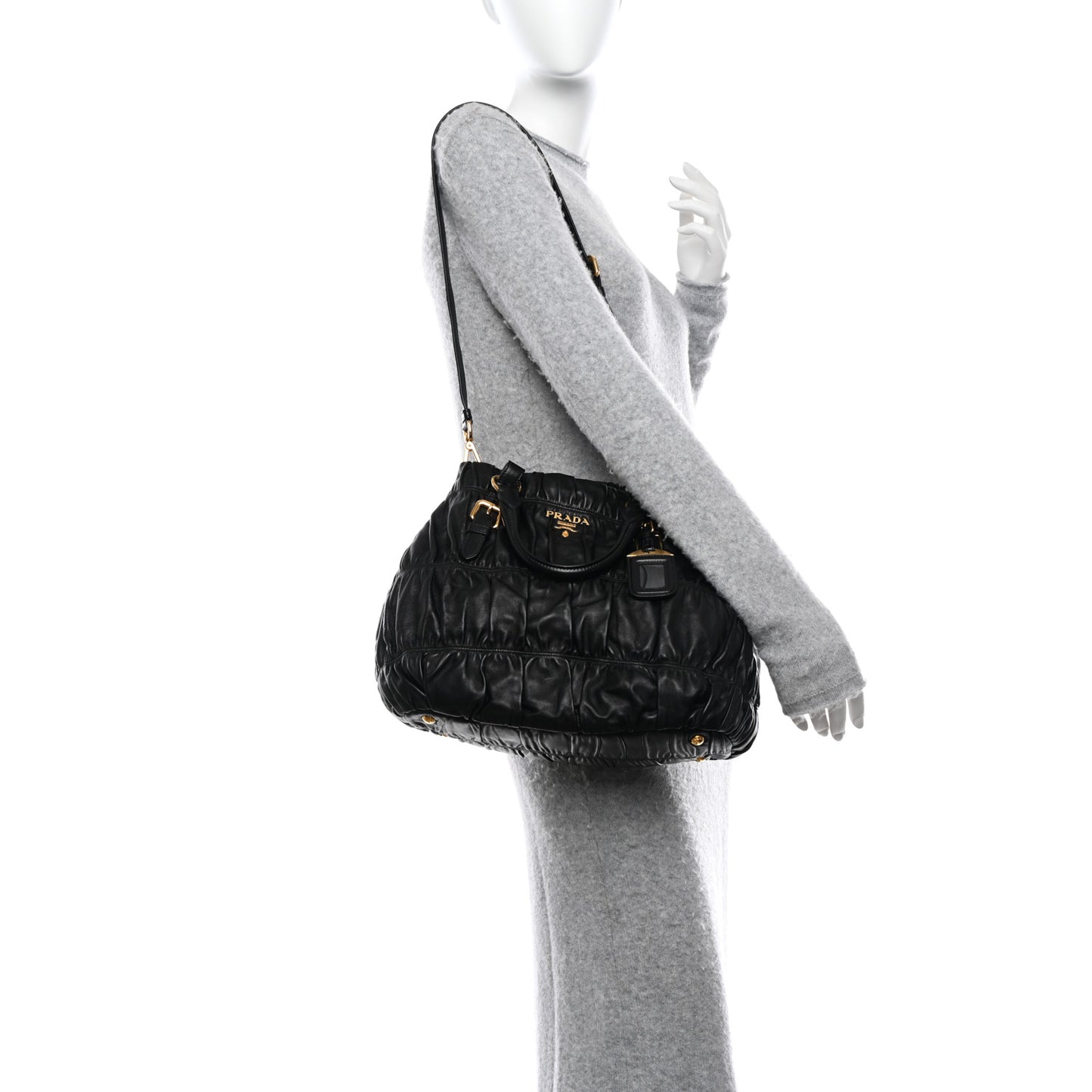 Nappa Gaufre Tote Black