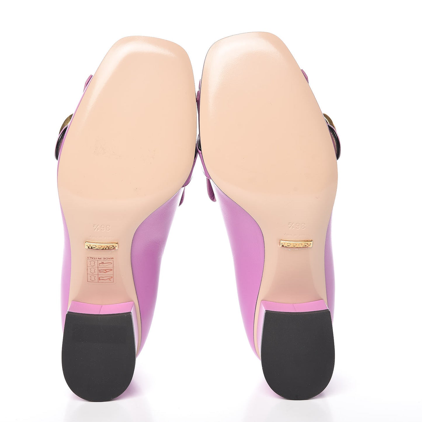 Malaga Kid GG Marmont Fringe 50mm Loafer Pumps 36.5 Candy Mousse