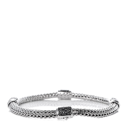 John Hardy Sterling Silver Black Sapphire 4 Station Classic Chain Bracelet 3 of 5