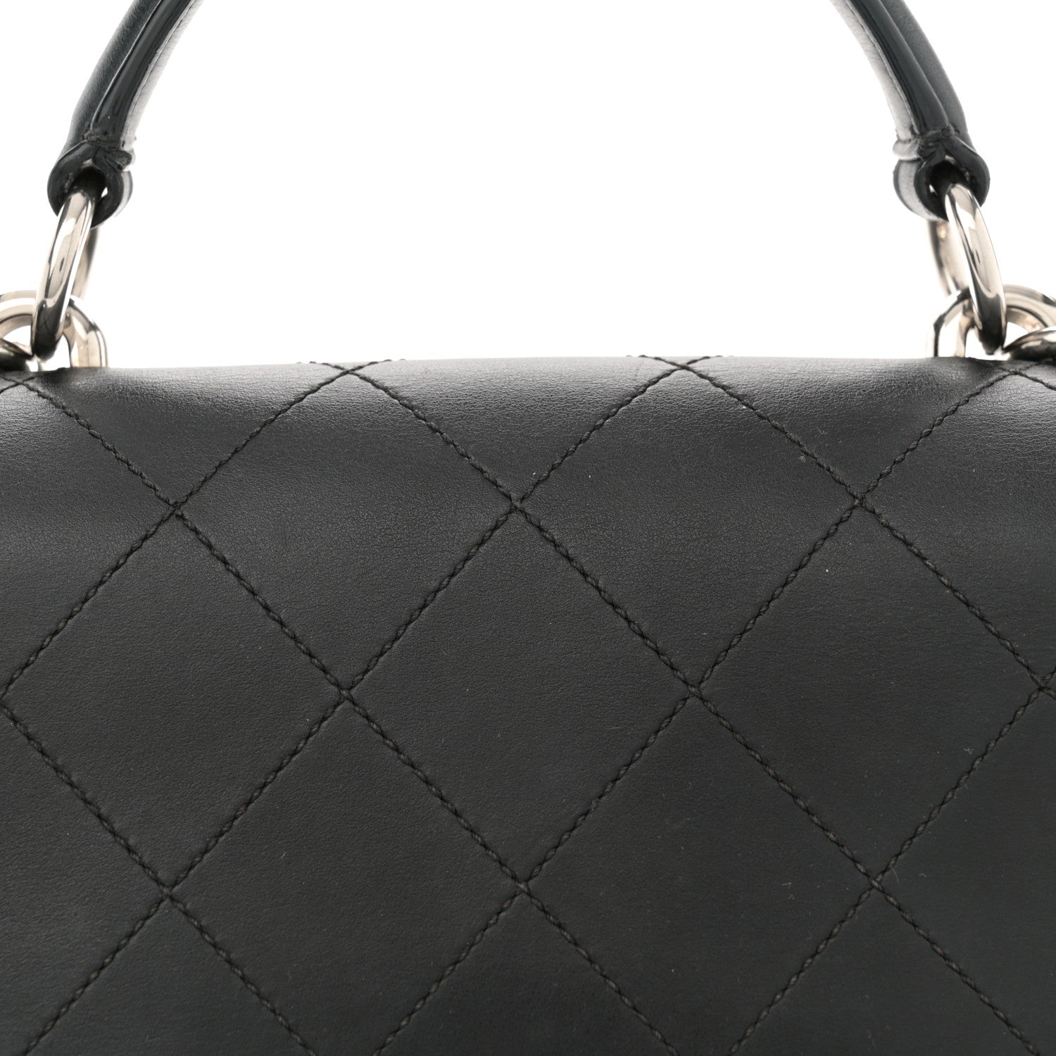Chanel Calfskin Stitched Ring My Bag Flap Crossbody Bag Black 8 of 11