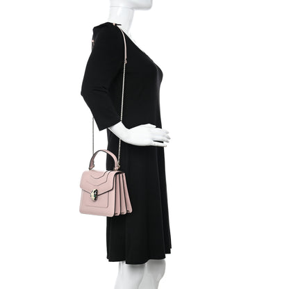 Bulgari Calfskin Serpenti Forever Top Handle Crystal Rose 2 of 9