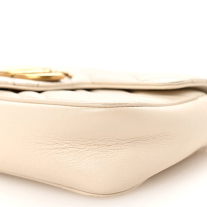 Gucci Calfskin Matelasse Super Mini GG Marmont Shoulder Bag White 10 of 10