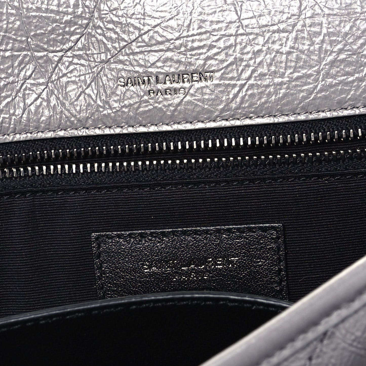 Crinkled Calfskin Matelasse Monogram Medium Niki Chain Satchel Light Gray