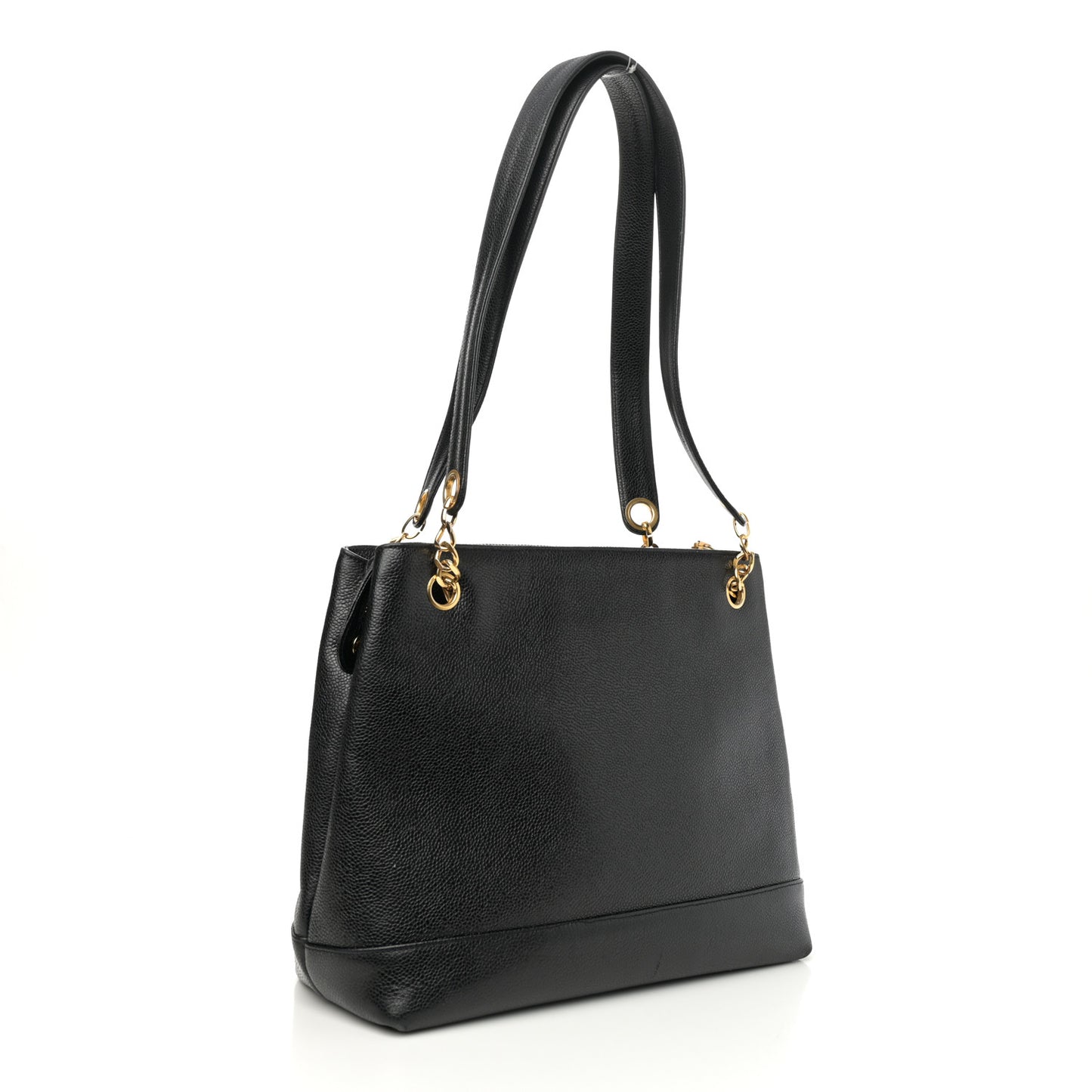 Caviar Large CC Shoulder Bag Black