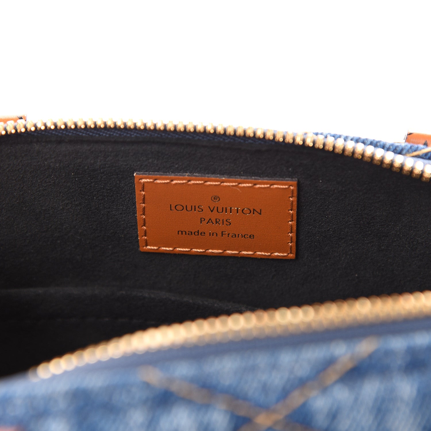 Louis Vuitton Denim Calfskin Reverse Monogram Malletage Alma BB Blue 5 of 9