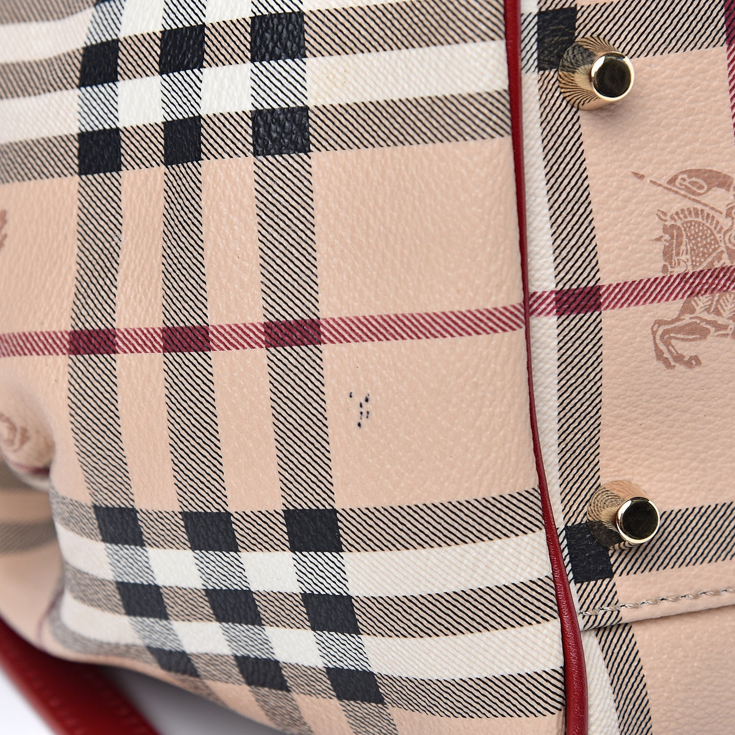 Burberry Haymarket Check Small Canterbury Tote Military Red 10 of 14