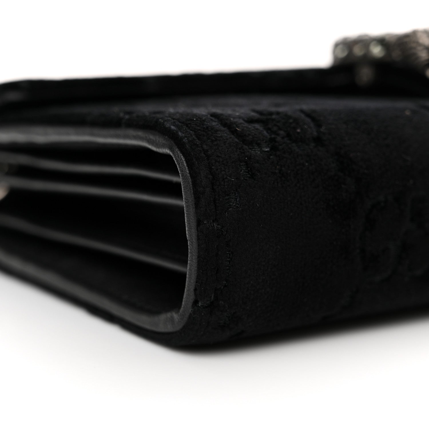 Gucci Velvet GG Monogram Mini Dionysus Chain Wallet Black 9 of 10