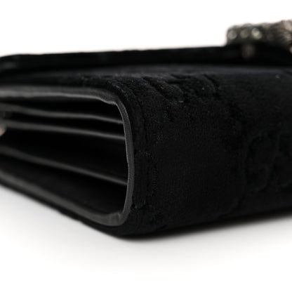 Gucci Velvet GG Monogram Mini Dionysus Chain Wallet Black 9 of 10
