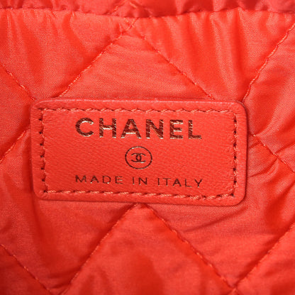 Chanel Lambskin Quilted Pouch Cosmetic Case Red 6 of 9
