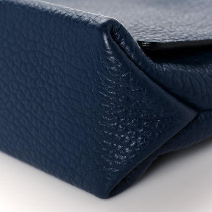 Burberry Signature Grain Large Mildenhall Shoulder Bag Blue Carbon 11 of 11