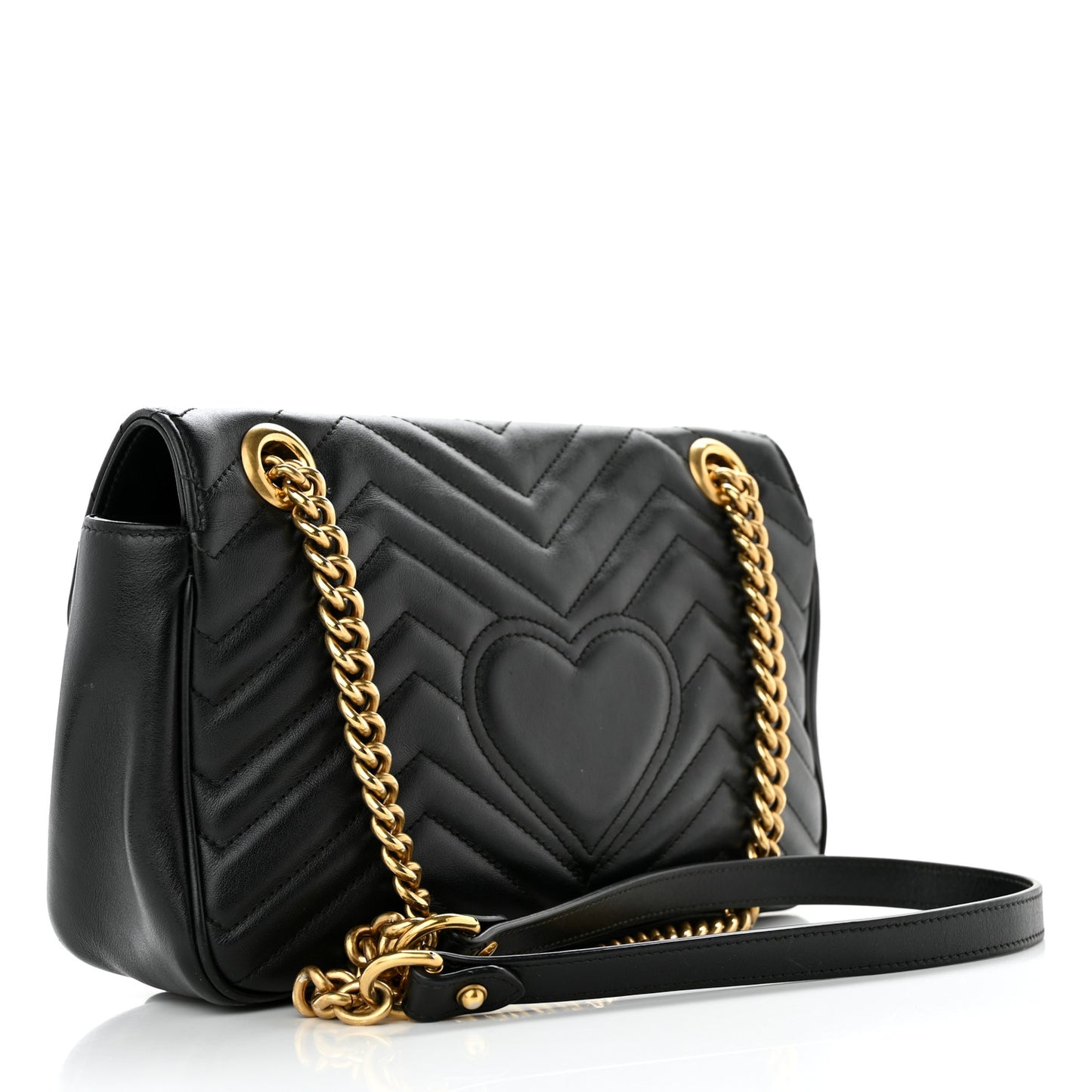 Calfskin Matelasse Small GG Marmont Shoulder Bag Black