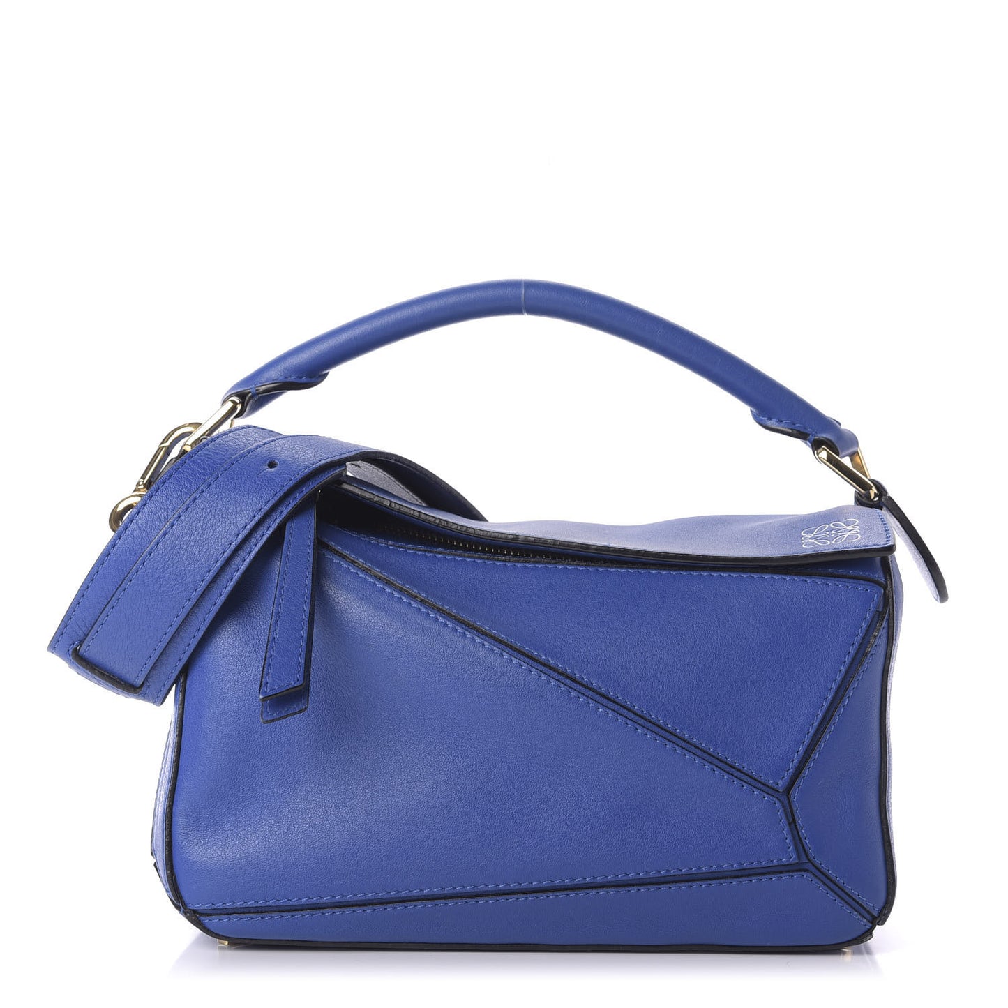 Calfskin Small Puzzle Bag Electric Blue