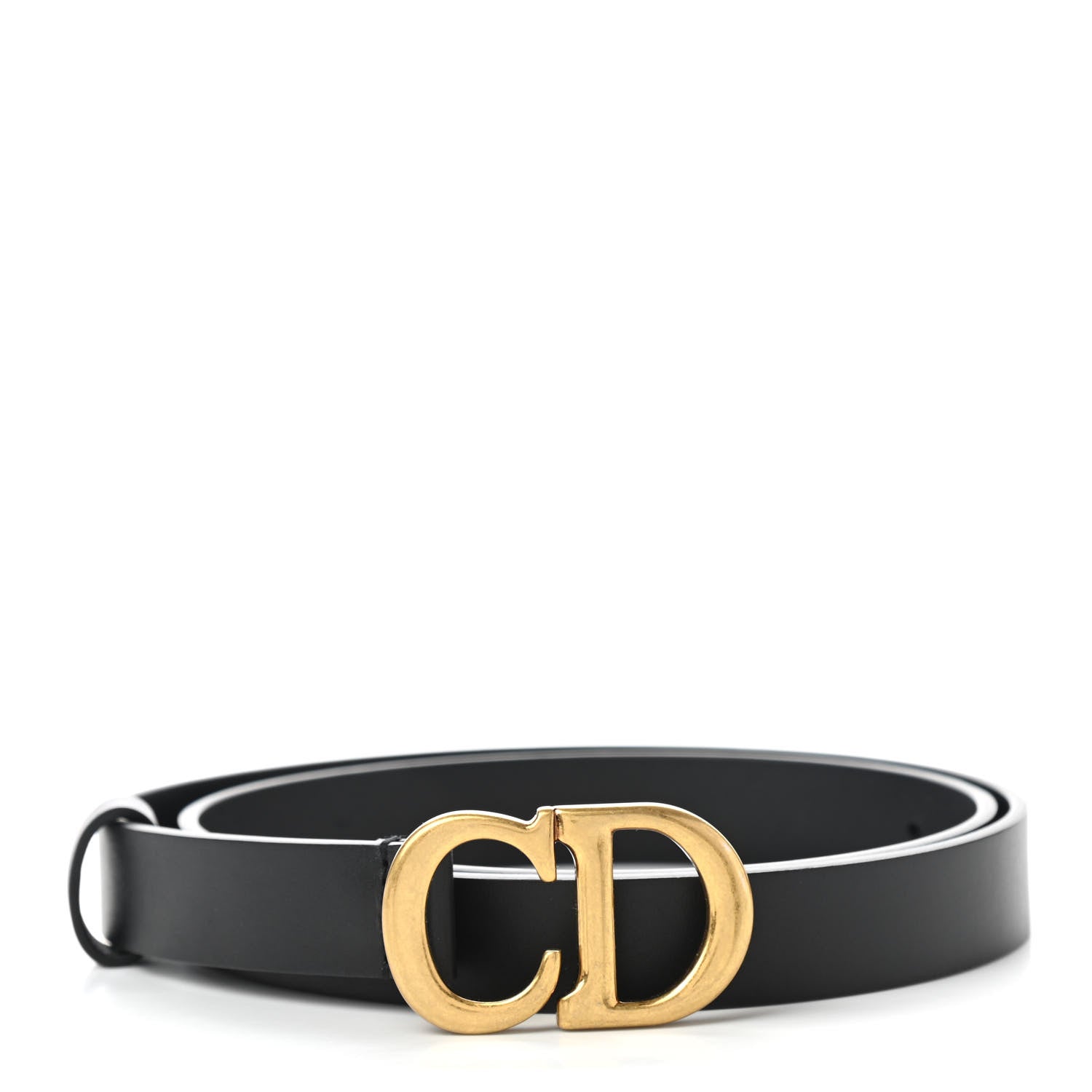 Christian Dior Calfskin Saddle Belt 80 Black 1 of 7