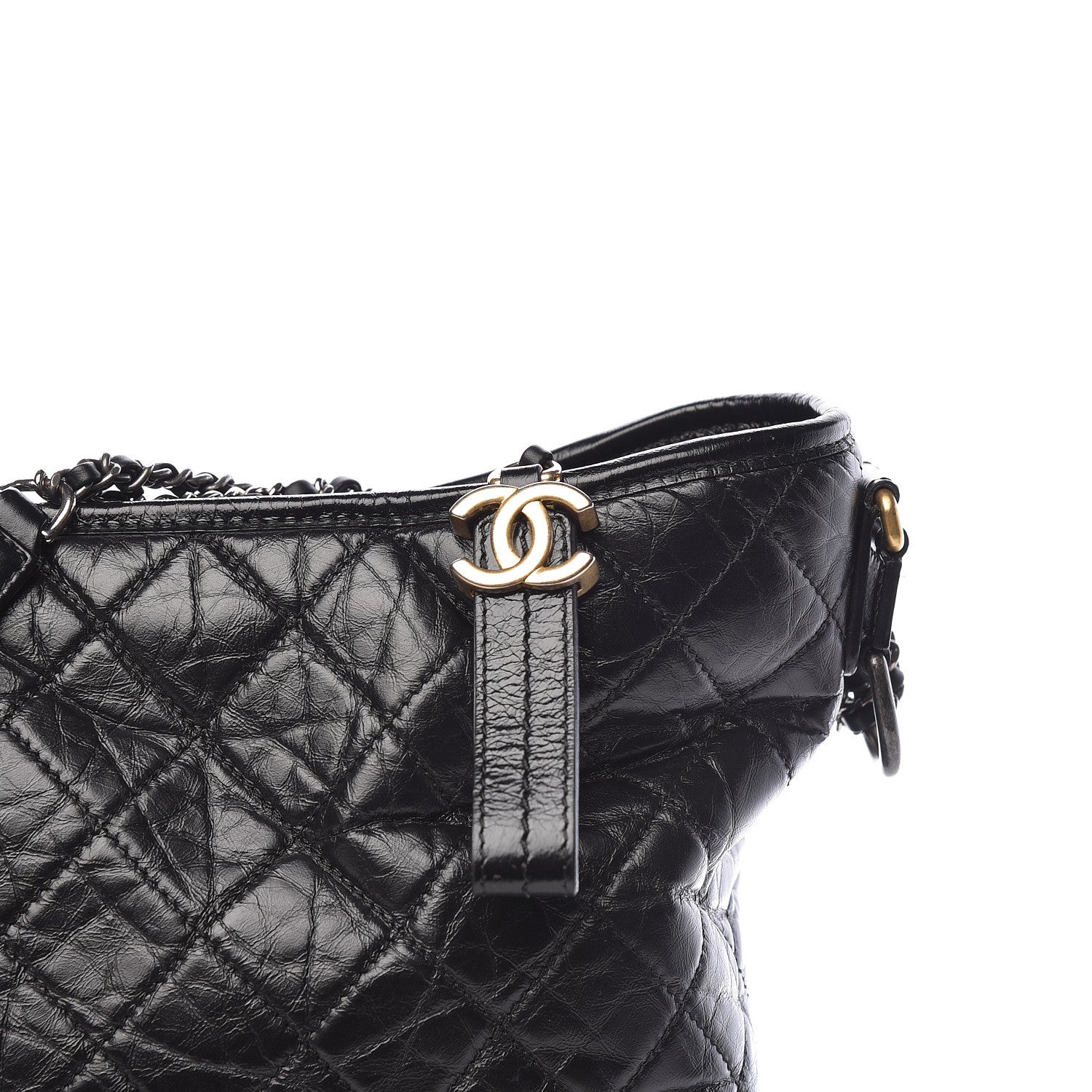 Chanel Aged Calfskin Quilted Large Gabrielle Hobo Black 8 of 18