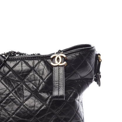 Chanel Aged Calfskin Quilted Large Gabrielle Hobo Black 8 of 18