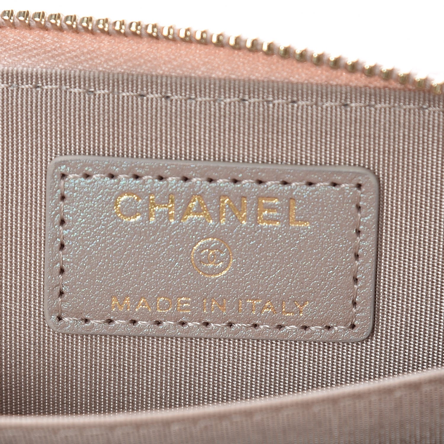 Chanel Iridescent Caviar Quilted Zip Coin Purse Beige 6 of 10