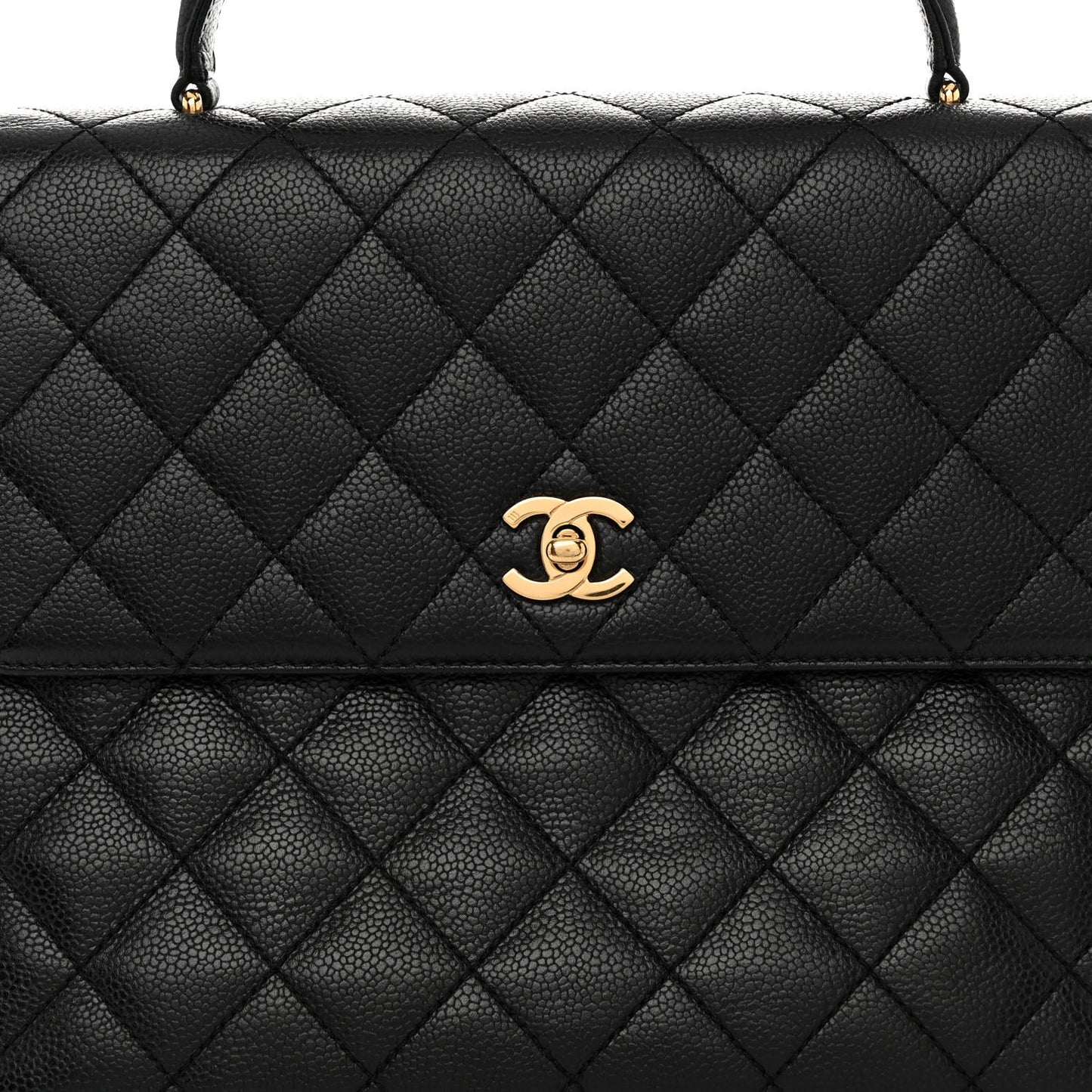 Caviar Quilted Jumbo Kelly Flap Black