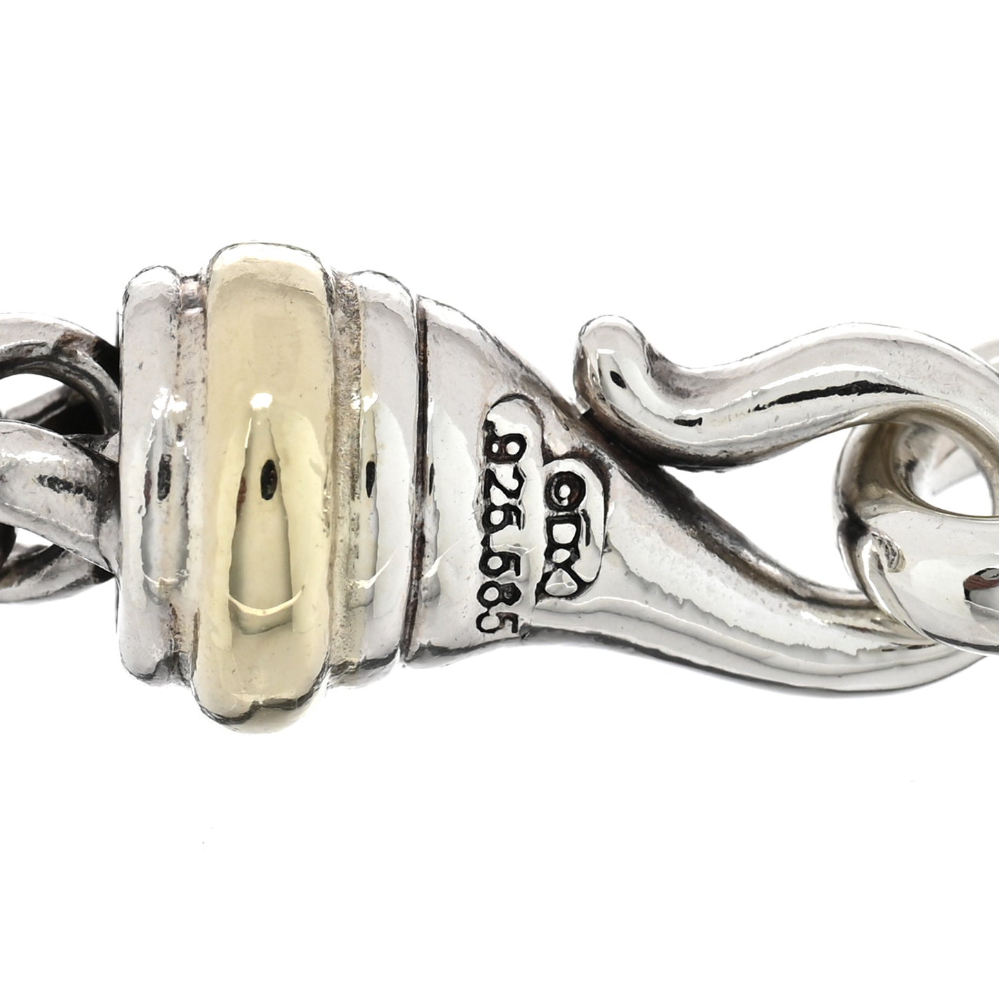 Sterling Silver 14K Yellow Gold 6mm Wheat Chain Bracelet
