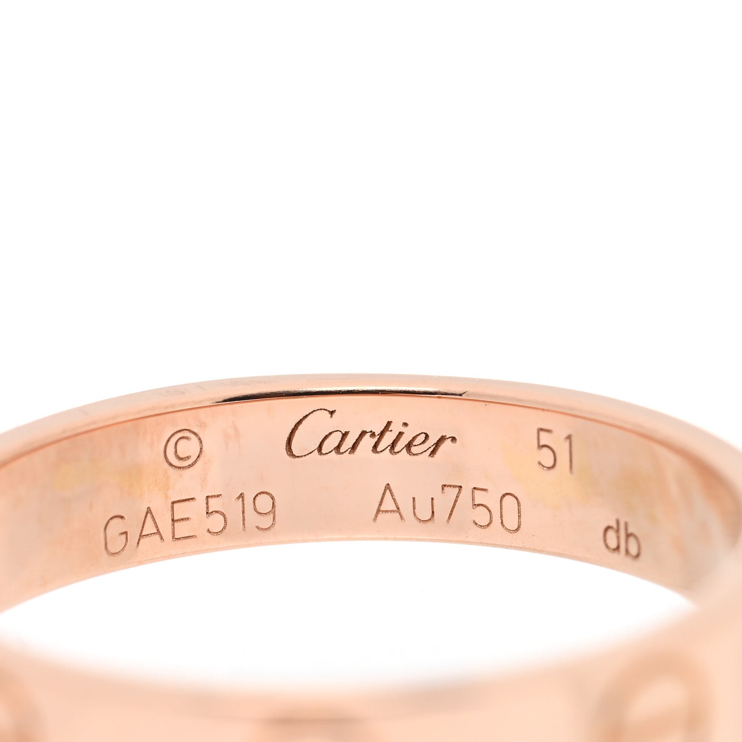 18K Pink Gold 3.5mm LOVE Wedding Band Ring 51 5.75