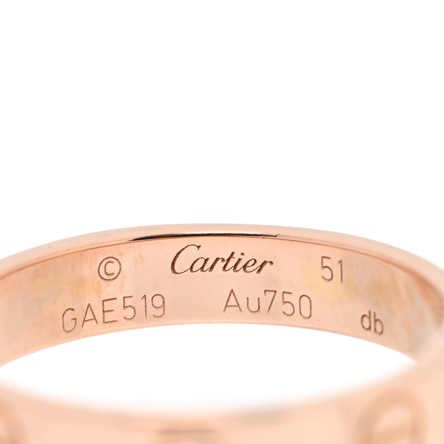 Cartier 18K Pink Gold 3.5mm LOVE Wedding Band Ring 51 5.75 4 of 5
