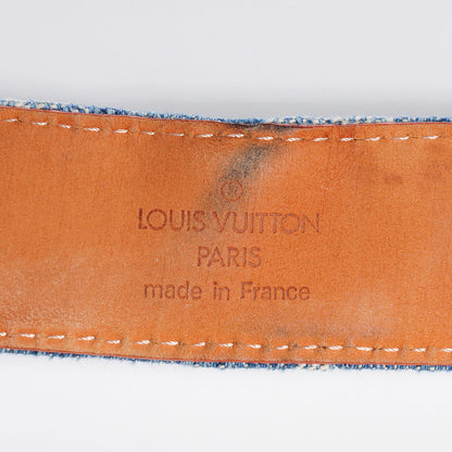 Louis Vuitton Monogram Denim Belt 80 32 Blue 5 of 7