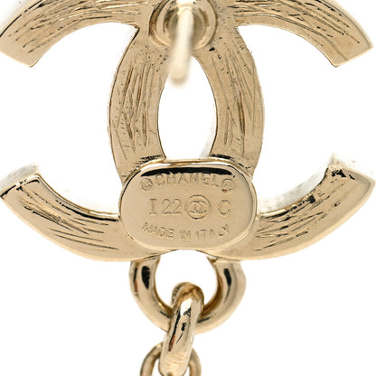 Chanel Metal Crystal CC Chain Cuff Earrings Gold 4 of 4