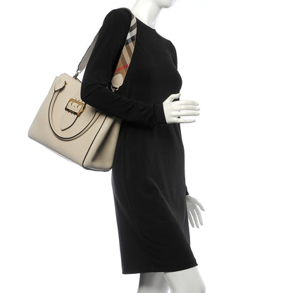 Burberry Soft Grain Calfskin Medium Buckle Tote Limestone 2 of 11