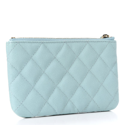 Chanel Caviar Quilted Small Cosmetic Case Light Blue 3 of 8