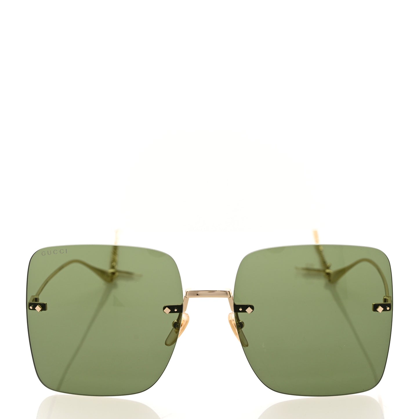 Acetate Detachable Charm Square Frame Sunglasses GG1147S Green