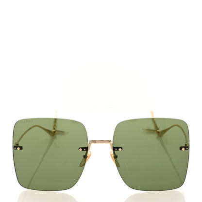 Gucci Acetate Detachable Charm Square Frame Sunglasses GG1147S Green 2 of 8
