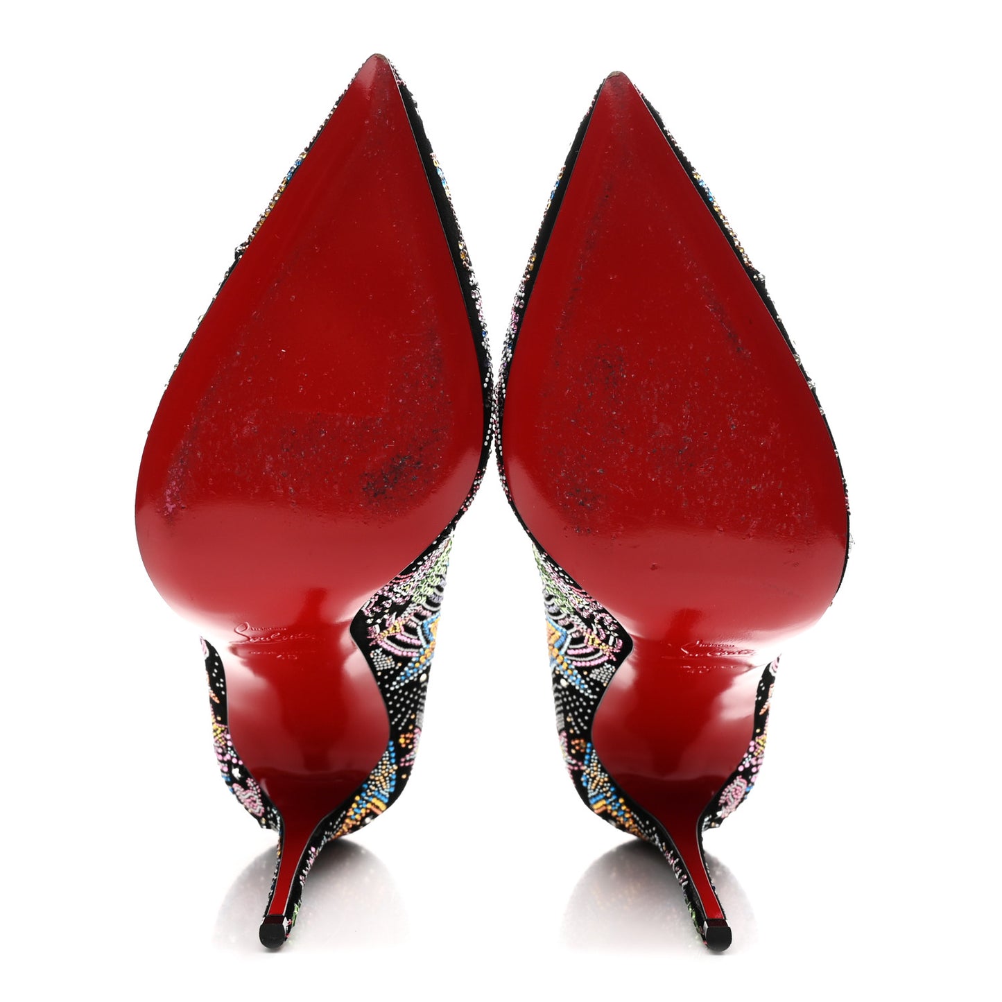 Suede Crystal Embellished Starlight Hot Chick 100 Pumps 40 Black Multicolor