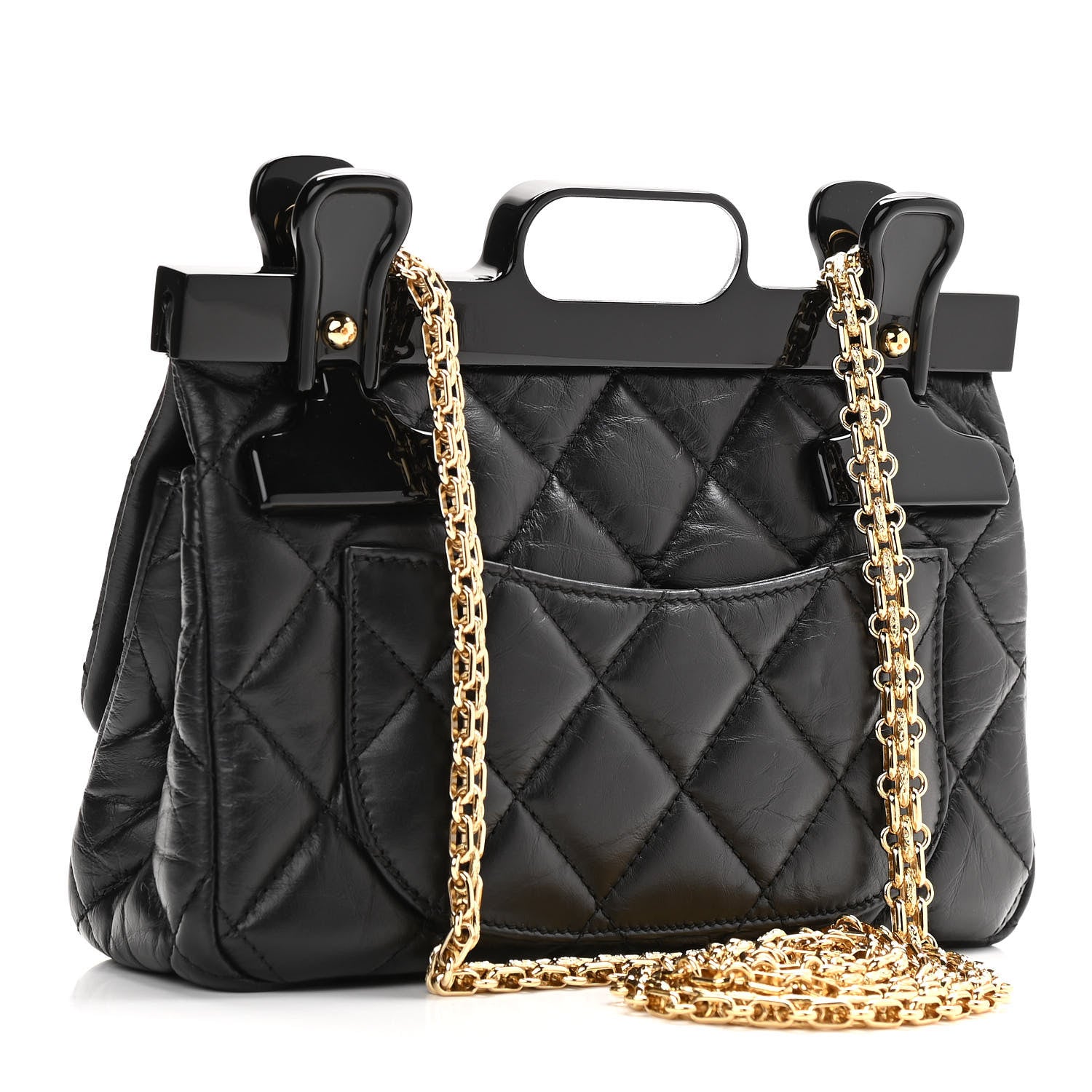 Chanel Aged Calfskin Quilted 2.55 Reissue Mini Hanger Flap Black 3 of 13