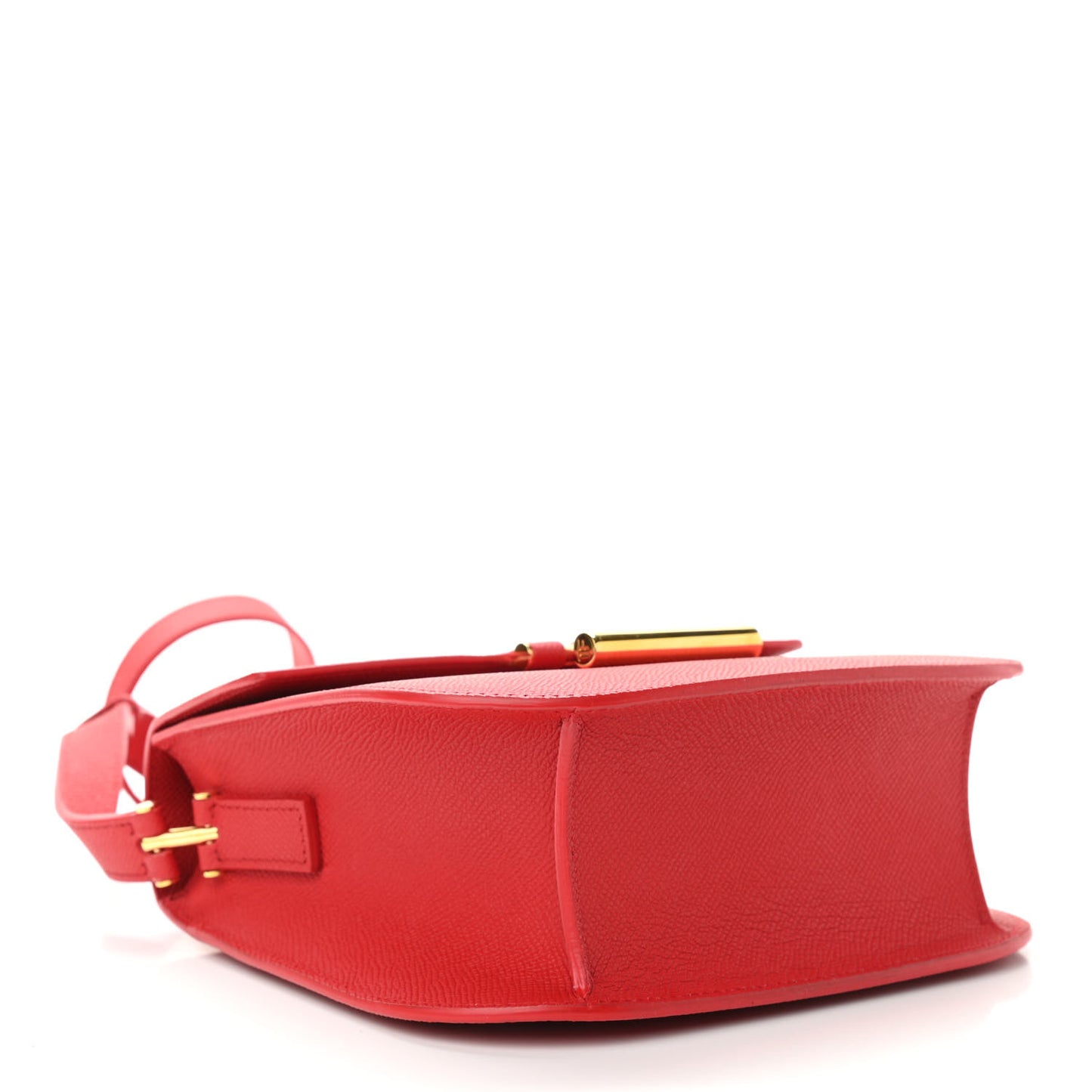 Grained Calfskin Mini T Clasp Tara Crossbody Bag Red