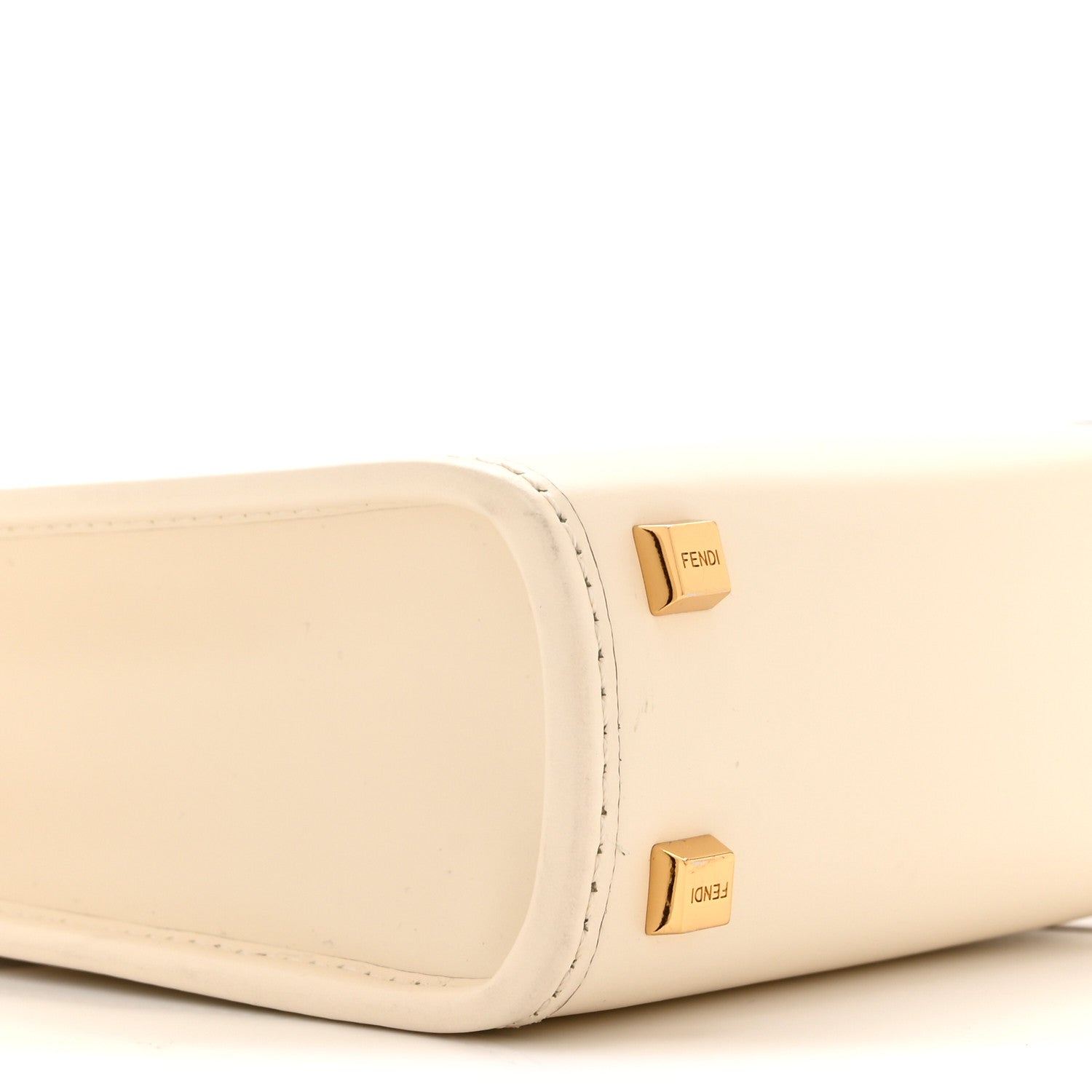 Fendi Vitello King Plexiglass Logo Embossed Mini Fendi Sunshine Shopper Tote White Rice 9 of 10