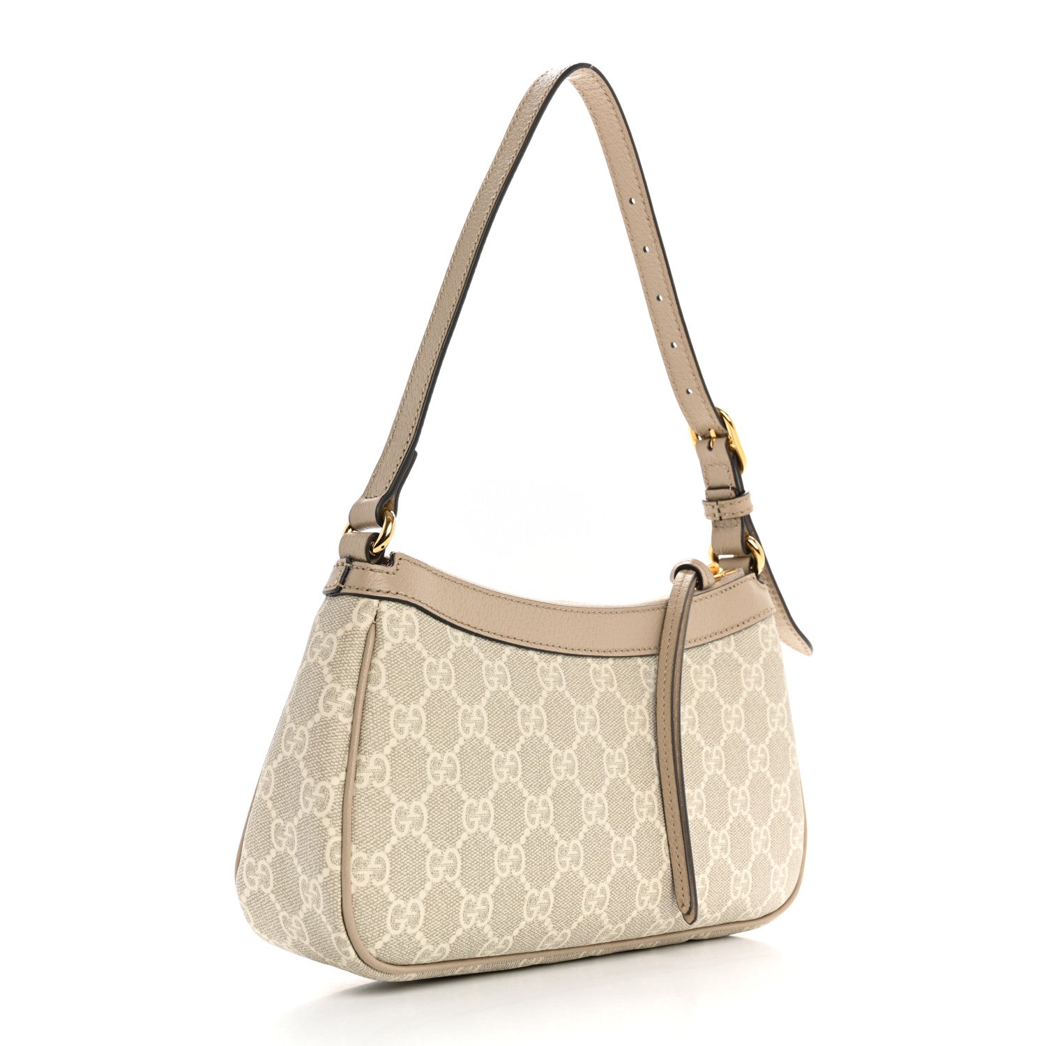 Gucci GG Supreme Monogram Textured Dollar Calfskin Small Ophidia Hobo Beige Mystic White Oatmeal 3 of 10