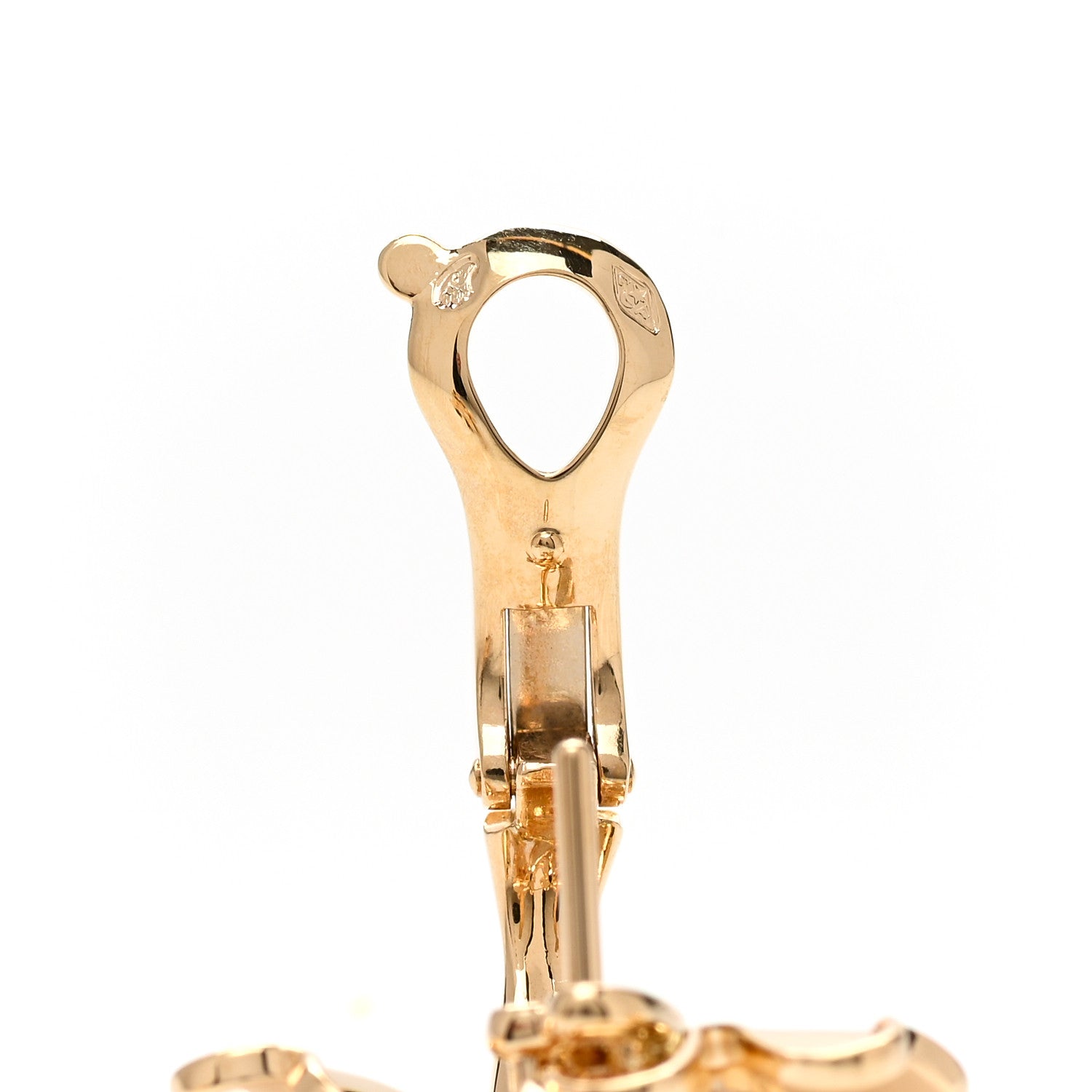 Van Cleef & Arpels 18K Yellow Gold Diamond Mini Frivole 3 Flowers Earrings 5 of 5
