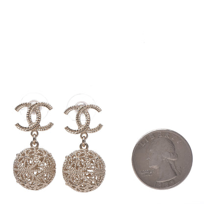 Chanel CC Cage Drop Earrings Silver 2 of 5