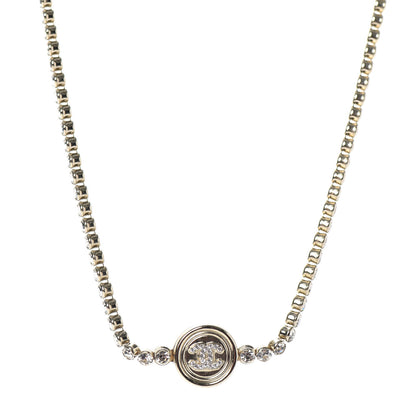 Chanel Crystal CC Chain Short Necklace Gold 1 of 5