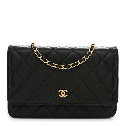 Chanel Lambskin Quilted Wallet On Chain WOC Black 1 of 10