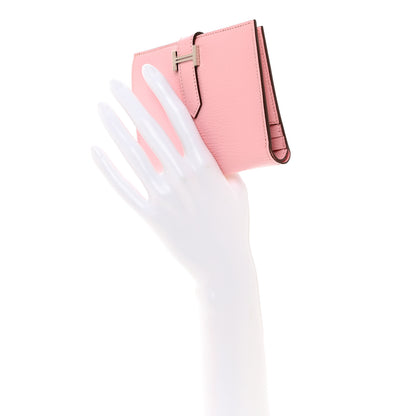 Hermes Chevre Mysore Bearn Compact Wallet Rose Sakura 2 of 8