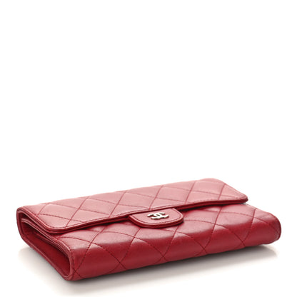 Chanel Lambskin Quilted Large Flap Wallet Red 4 of 14