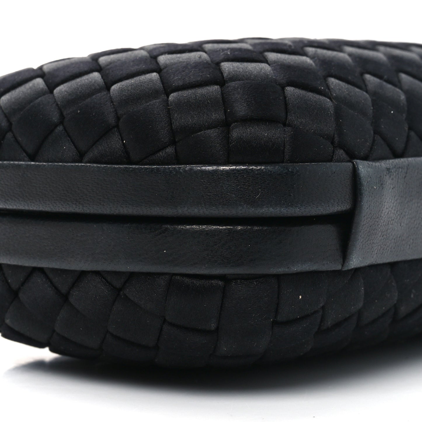 Satin Intreccio Impero Knot Clutch Black