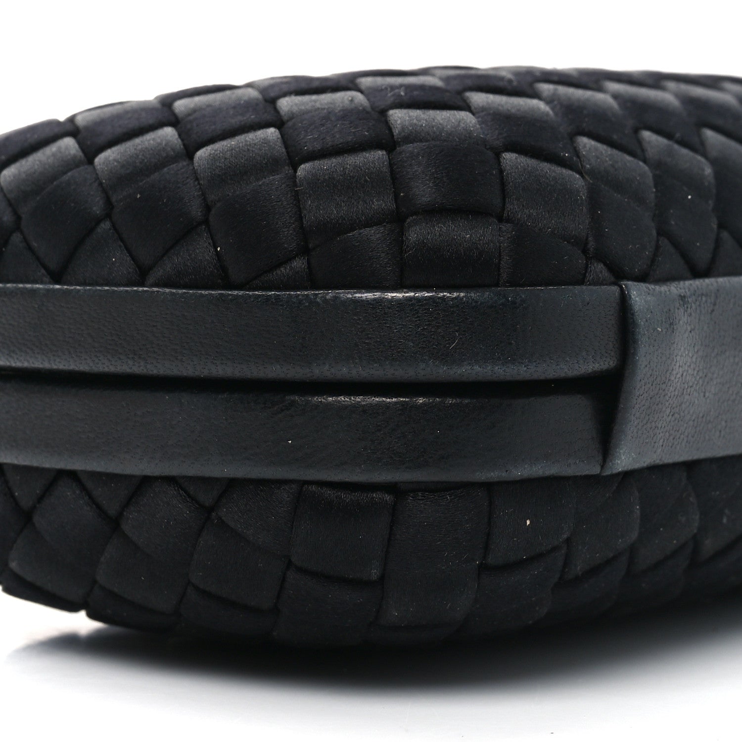 Bottega Veneta Satin Intreccio Impero Knot Clutch Black 7 of 8