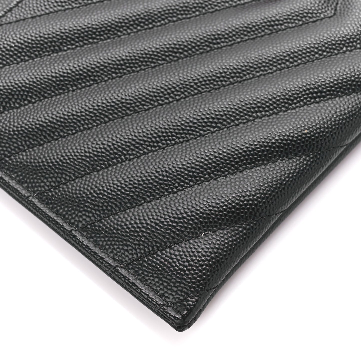 Grain De Poudre Chevron Monogram Large Bill Pouch Black