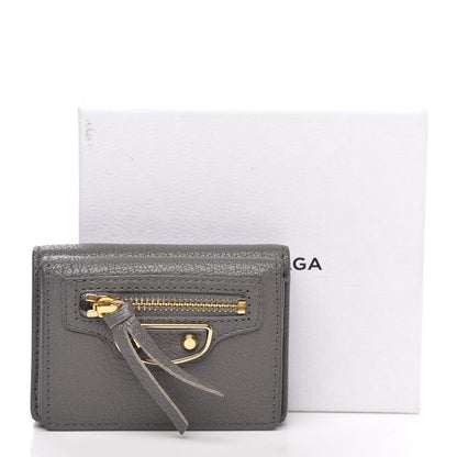 Balenciaga Chevre Gold Hardware Metallic Edge Card Case Gris Acier 8 of 8