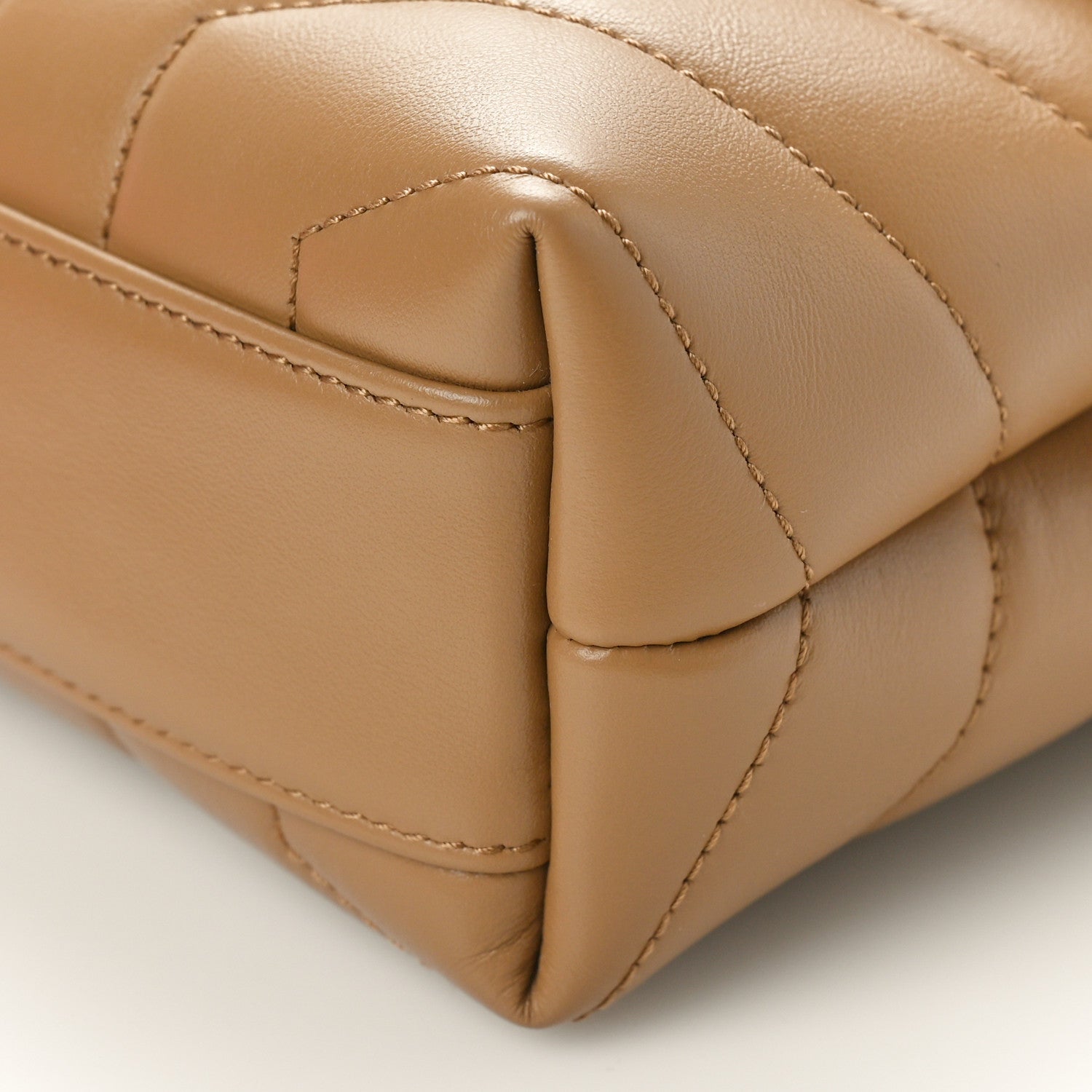 Saint Laurent Calfskin Y Quilted Monogram Toy Loulou Crossbody Bag Natural Tan 10 of 11