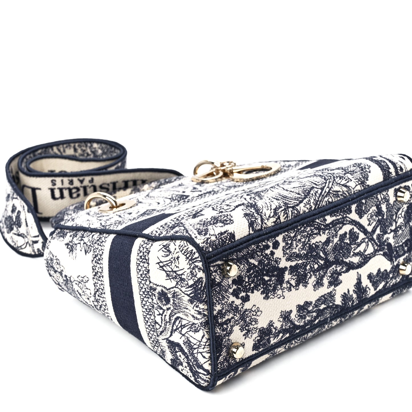Toile de Jouy Embroidered Medium Lady D-Lite Blue