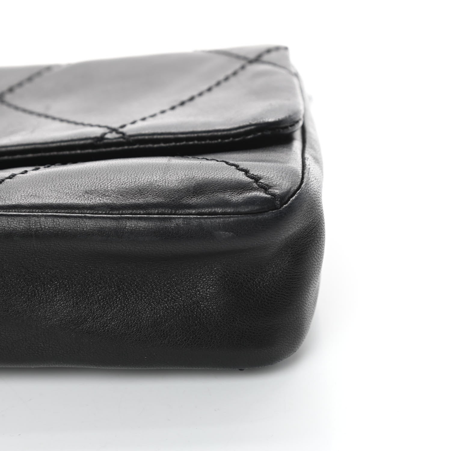Chanel Lambskin Diamond Stitched CC East West Flap Black 14 of 16