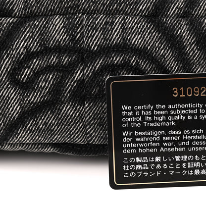 Chanel Denim Embossed CC Logo Print Mini Single Flap Black 7 of 13